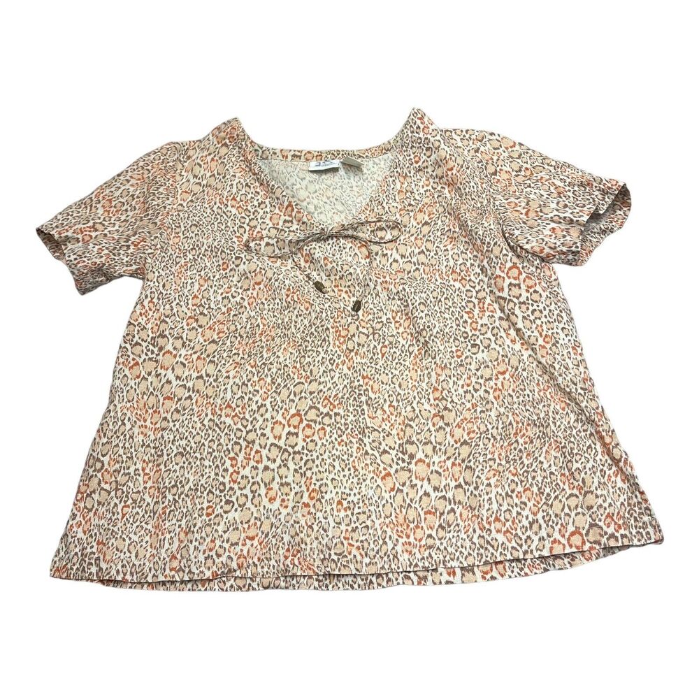 VTG Jaclyn Smith Short Sleeved Leopard Print Shirt Women’s Size Medium